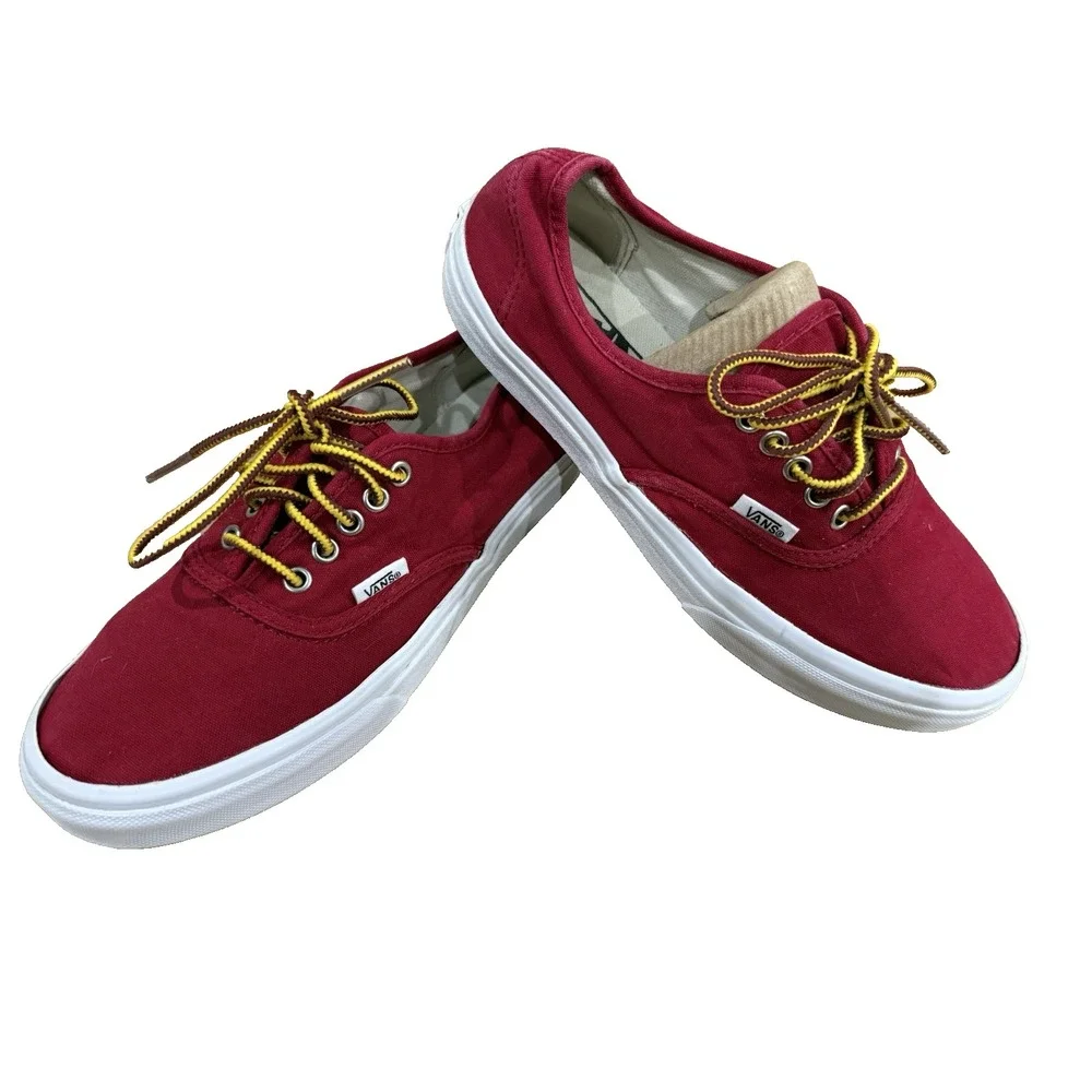 Vans Sneakers Women's 7.5 Men's‎ 6 Low Top Red Yellow Sneakers Skater Skateboard